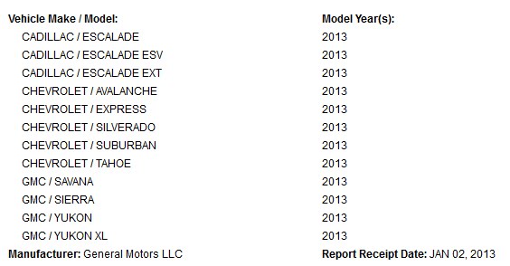 "جنرال موتورز" تقوم بإستدعاء أكثر من 69000 سيارة من موديلات 2013 بسبب مشاكل في "الفرامل" 2