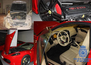 الشرطة الاسبانية تغلق مصنع يقوم بصناعة سيارات فيراري وهمية Fake Ferrari 2