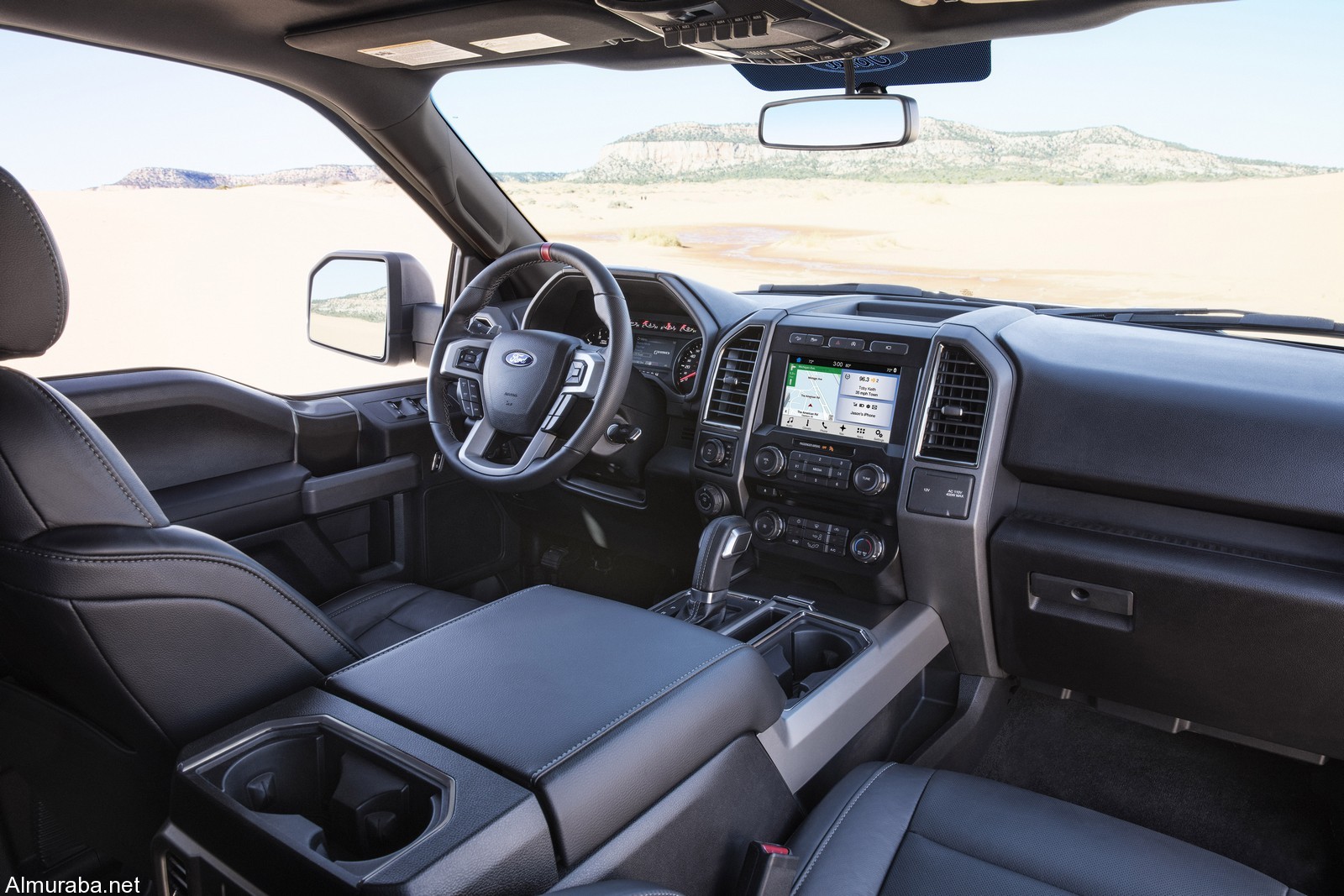 While the exterior design of the all-new Ford F-150 Raptor (SuperCrew model pictured) is about rugged capability and toughness, the interior design is about creating a comfortable place for driver and passengers to enjoy their time on- and off-road. Added content includes unique color materials and appearance levels, plus paddle shifters to manually shift Raptor’s 10-speed transmission.