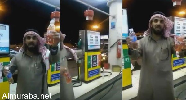 “فيديو” مواطن يكشف خلط محطة وقود للبنزين بالماء بعد تضرر سيارته