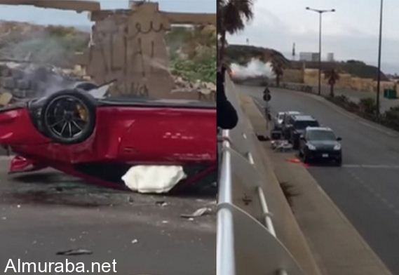 “فيديو” شاهد سباق سيّارات فارهة في بيروت ينتهي بحادث
