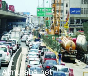 ”جدة” مشروع للصرف الصحي في طريق الملك فهد – الستين يتسبب في اختناقات مرورية 1