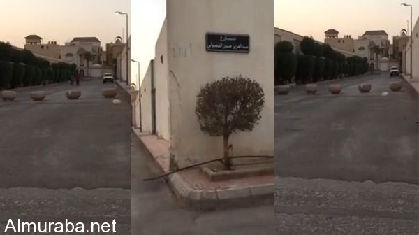 “فيديو” شاهد مواطن يغلق شارع امام قصره بالرياض