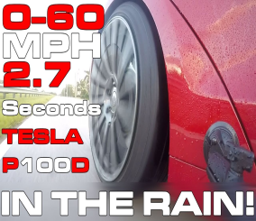 “فيديو“ شاهد تسلا موديل S P100D تحقق سرعة قياسية في اختبار تحت المطر