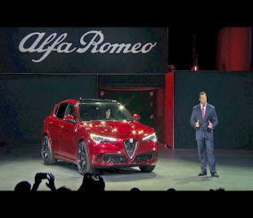 “فيديو“ شاهد سيارة الفا روميو 2018 تكشف عن نفسها في معرض لوس انجلس  Alfa Romeo