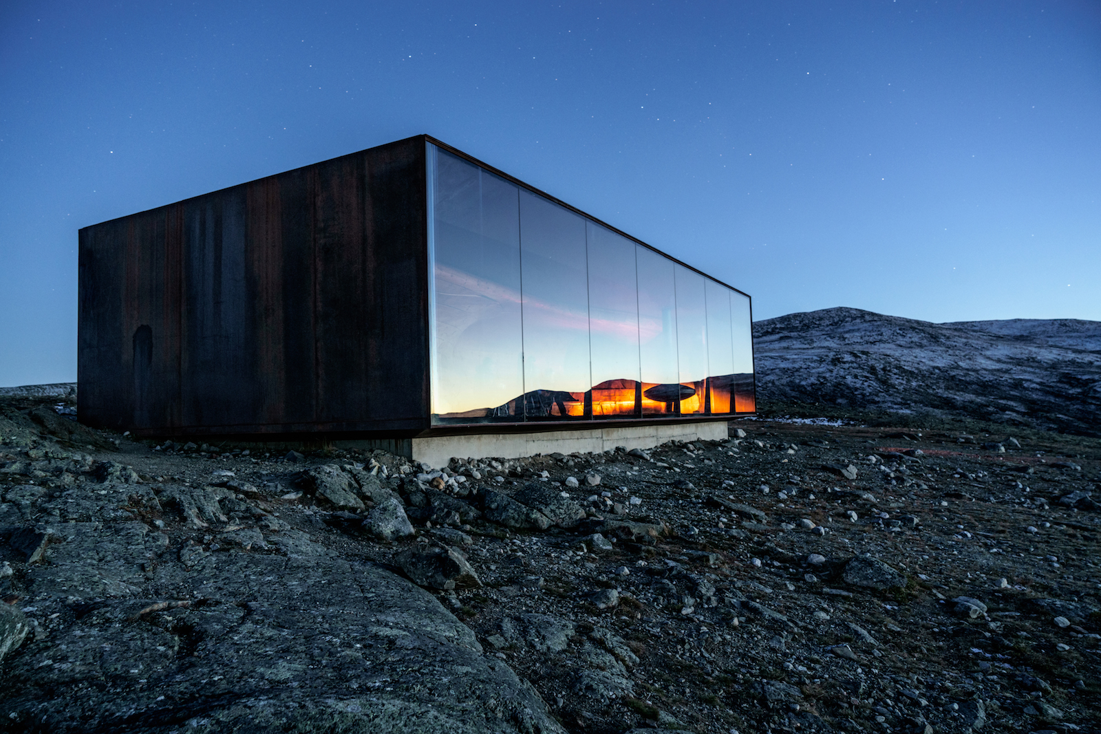 NORWAY. 2016.  The Wild Reindeer Centre Pavillion in the Dovre mountains, designed by Snøhetta.