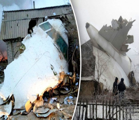 “فيديو” شاهد تحطم طائرة شحن تركية فوق عدد من المساكن