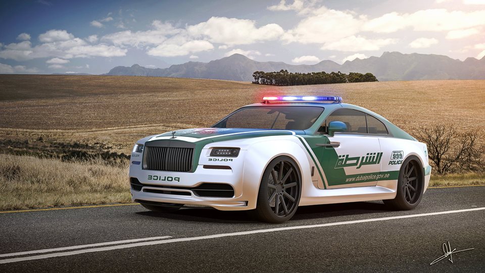 "صور افتراضية" هكذا ستكون سيارة رولز رويس عندما تنضم الى شرطة دبي Rolls-Royce Wraith 3