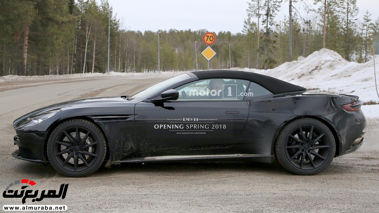 "صور تجسسية" أثناء اختبار "أستون مارتن" DB11 فولانتي بتمويهات خفيفة Aston Martin DB11 Volante 2019 43