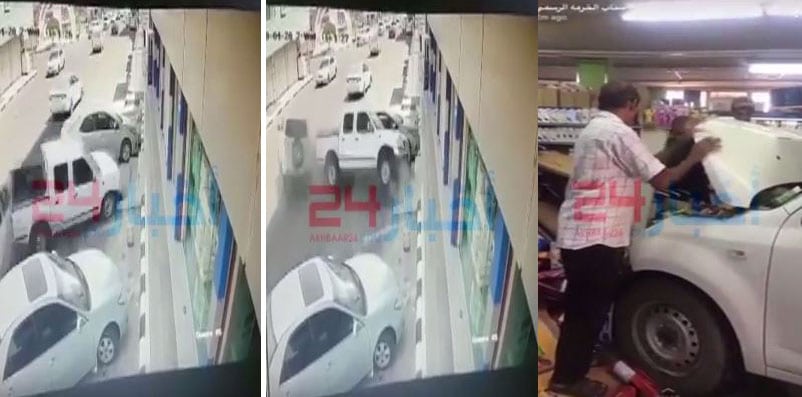 "فيديو" شاهد لحظة اقتحام مركبة مركزاً للتسوق بشارع الملك فهد بمحافظة الخرمة 1