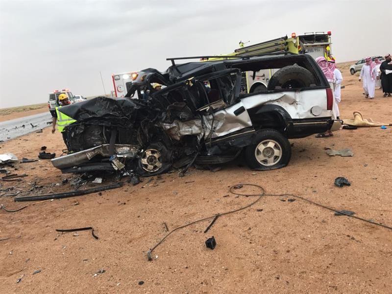 حادث تصادم عنيف بين سيارتين غرب منطقة القصيم يتسبب في وفاة شخصين 5