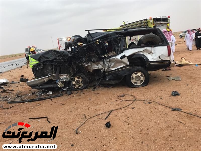 حادث تصادم عنيف بين سيارتين غرب منطقة القصيم يتسبب في وفاة شخصين 1