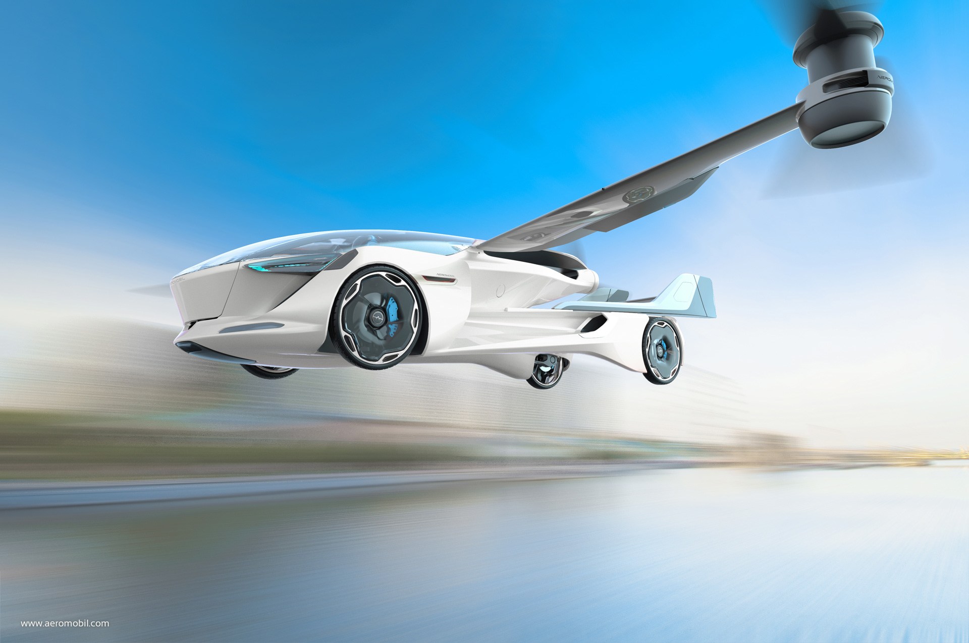 السيارة الطائرة إيروموبيل VTOL 5.0 تكشف نفسها من المستقبل 10