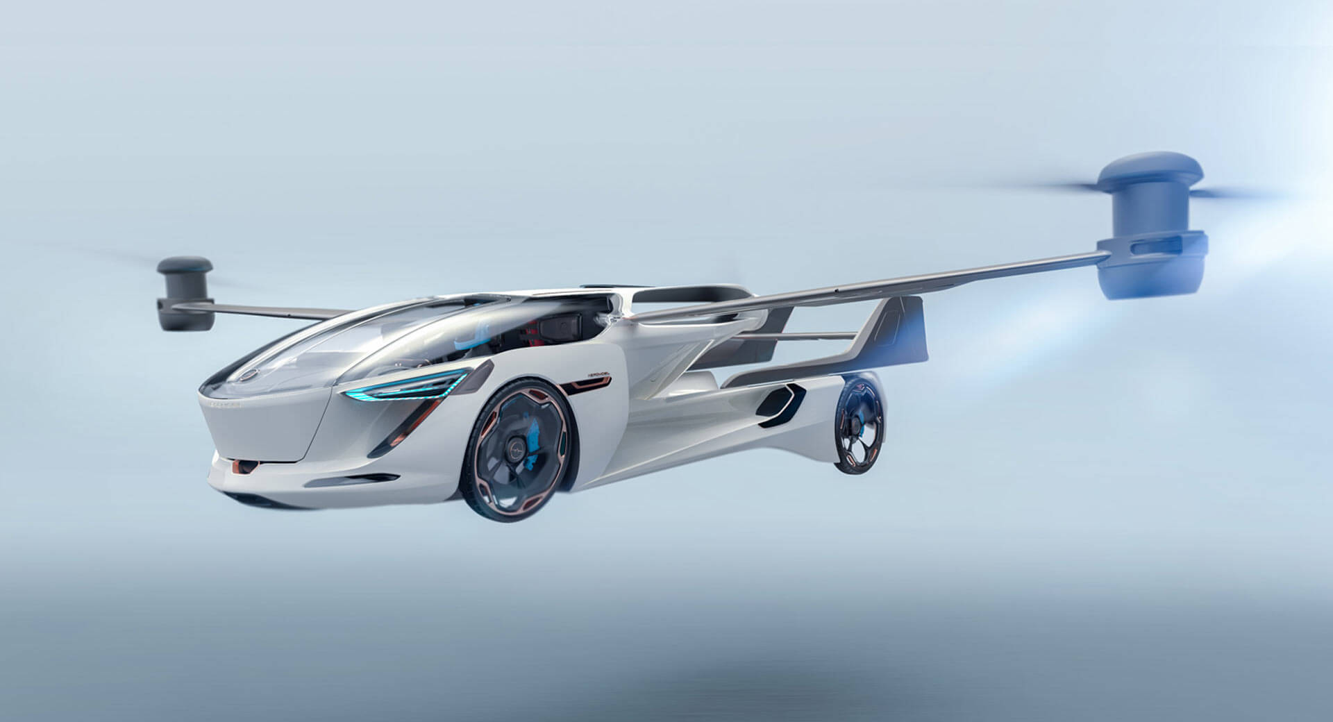 السيارة الطائرة إيروموبيل VTOL 5.0 تكشف نفسها من المستقبل