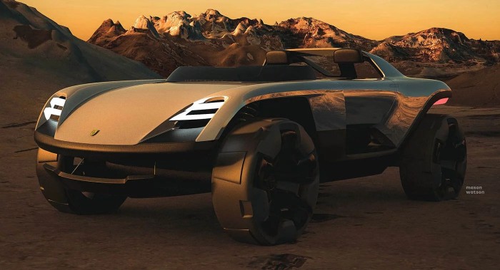 سيارة بورش لسباقات الصحراء تظهر في صور افتراضية 1