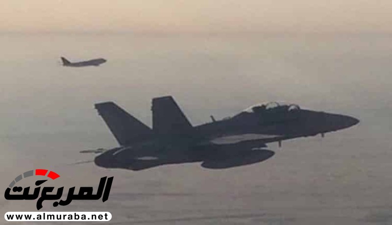 طائرات F18 تستقبل طائرة "ولي العهد" لحظة دخولها الأجواء الكويتية 7