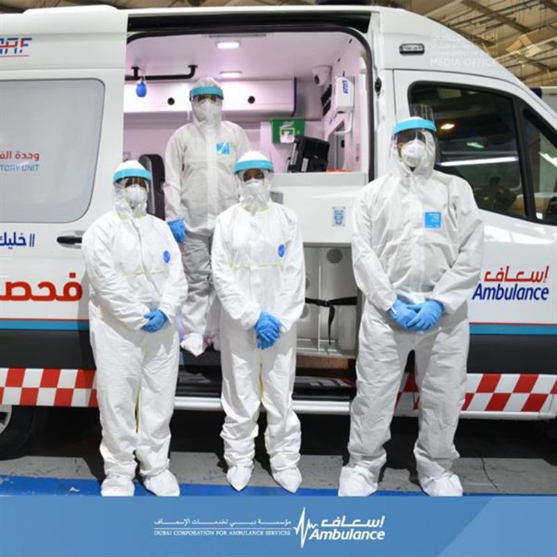 إسعاف دبي يطلق سيارات متنقلة لإجراء فحوصات كورونا "فيديو وصور" 4