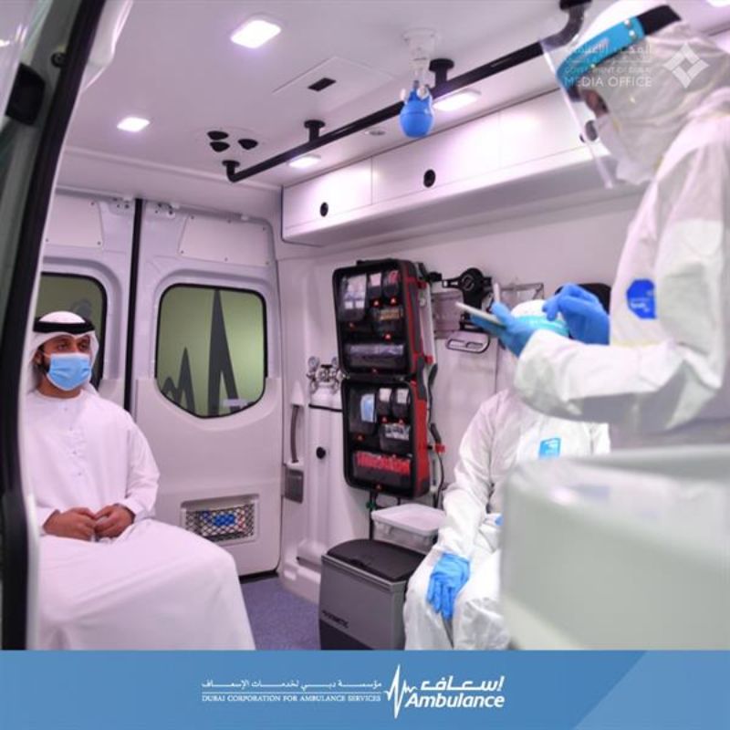 إسعاف دبي يطلق سيارات متنقلة لإجراء فحوصات كورونا "فيديو وصور" 8