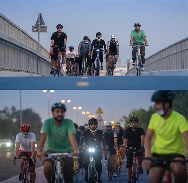 الشيخ محمد بن راشد آل مكتوم يقود دراجة هوائية في شوارع دبي "صور" 22