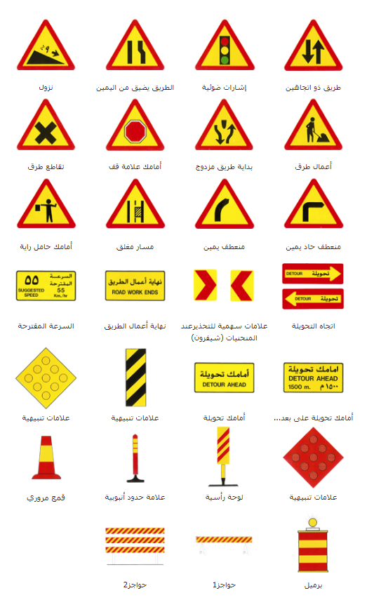 للمبتدئين هذه معاني الإشارات المرورية في السعودية 5