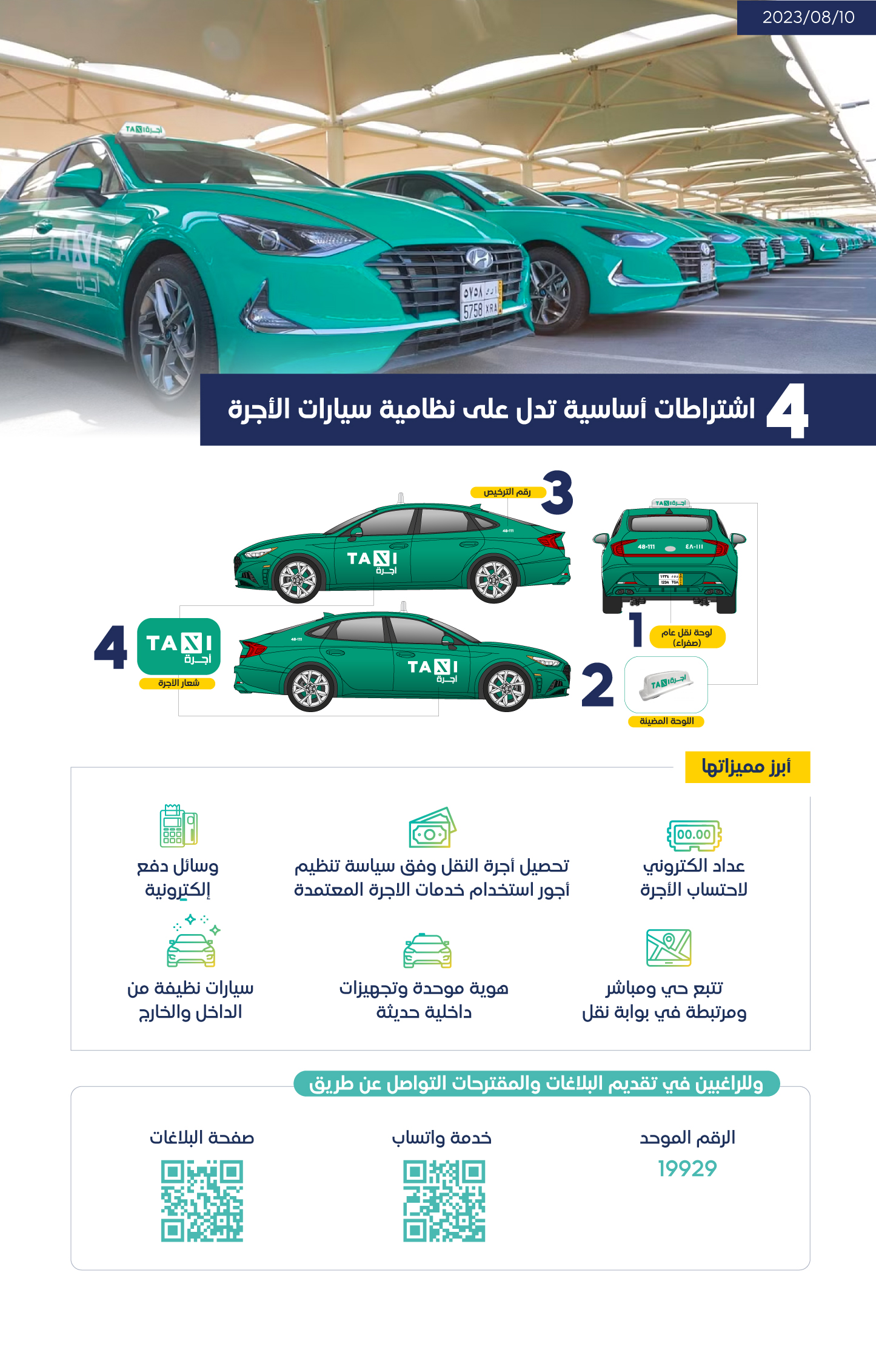 "النقل" تحدد 4 اشتراطات أساسية لسيارات الأجرة النظامية 3