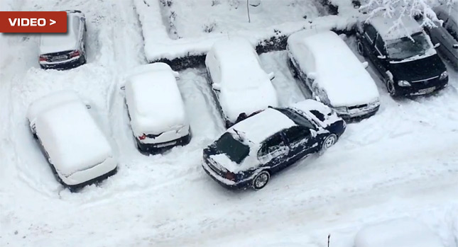 "بالفيديو" شاهد السيارات تتجمد فى دولة رومانيا من قوة درجة البرودة 3