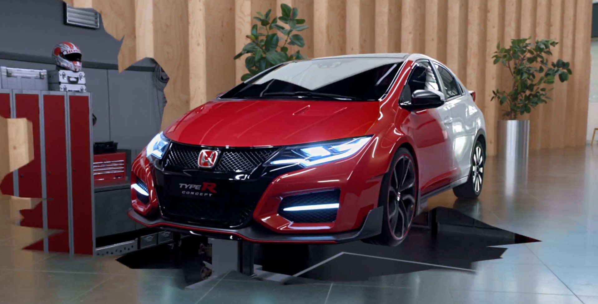 “بالفيديو” ظهور الجانب الاخر من سيارة هوندا سيفيك 2015 تايب R الجديدة Honda Civic