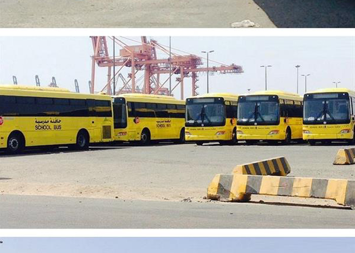 “بالصور” وصول 1200 حافلة مدرسية ميناء جدة استعداداً للعام الدراسي الجديد