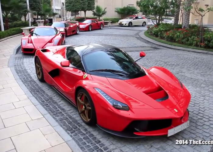 "فيديو" اربعة اجيال من سيارات فيراري الفارهة تتواجد معاً في مدينة دبي 6